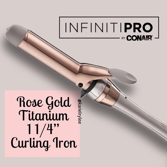 Rose Gold Gray Titanium InfinitiPro Conair Curling Iron Luxe Series - Picture 1 of 5